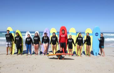 A group of children in Perth were giving the opportunity to learn to surf from Connor O’Leary.