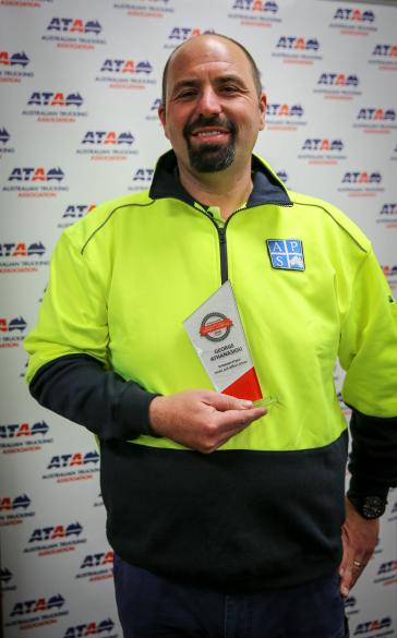 Bridgestone Bandag Highway Guardian recipient George Athanasiou.