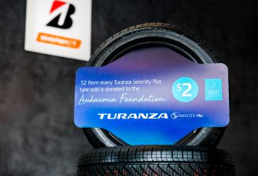$2 from every Turanza Serenty Plus tyre sold at Bridgestone Select and Bridgestone Service Centre makes a direct contribution to the Leukaemia Foundation’s transport service.