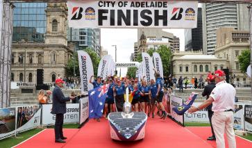 Bridgestone celebrates the winner and the successful debut of ENLITEN® technology in the 2023 Bridgestone World Solar Challenge