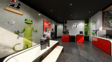 The new-look interior is a complete refresh of Bridgestone Select's current reception and waiting area, with a contemporary design and materials that reflect Bridgestone's commitment to reducing its environmental footprint. 