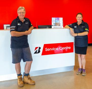 James and Lynda Hagan, owners of Bridgestone Service Centre Broome.