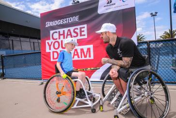 Paralympic Gold Medallist Heath Davidson held a wheelchair tennis workshop as part of Bridgestone’s ‘Chase Your Dream’ activity.