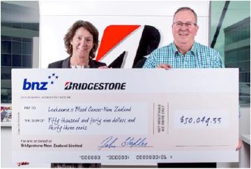 Bridgestone donates $50,000 to Leukaemia & Blood Cancer New Zealand