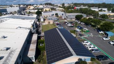 Solar panels on the Bandag factory in Wacol Queensland.